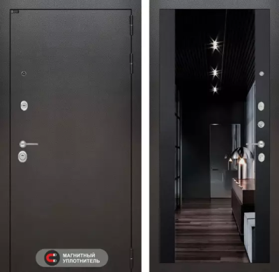 Входная дверь Сильвер с тонированным зеркалом Максимум