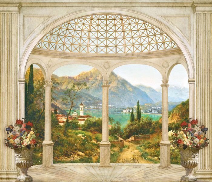 Фреска Живописный пейзаж с арками