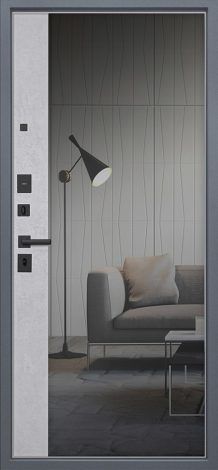 Стальная дверь ‭Беркут с зеркалом «бетон светлый» АСД