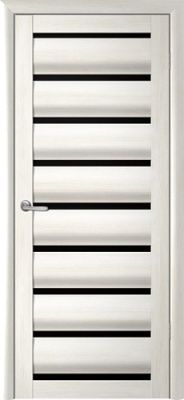 Дверь Сидней ширина 60 см Эко-шпон Стекло черное