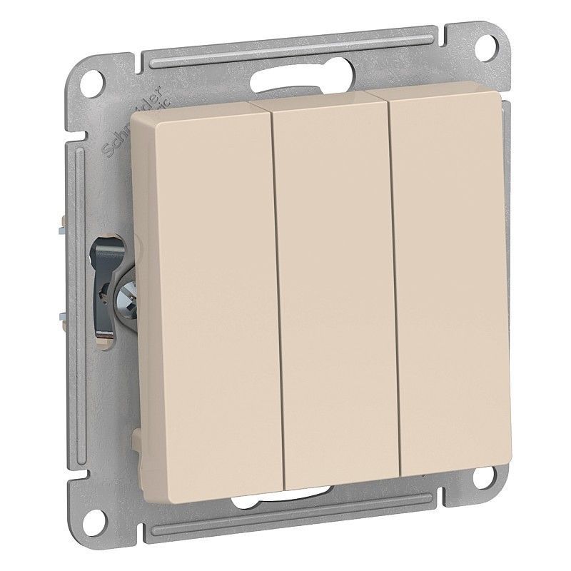 Трёхклавишный выключатель (Бежевый)