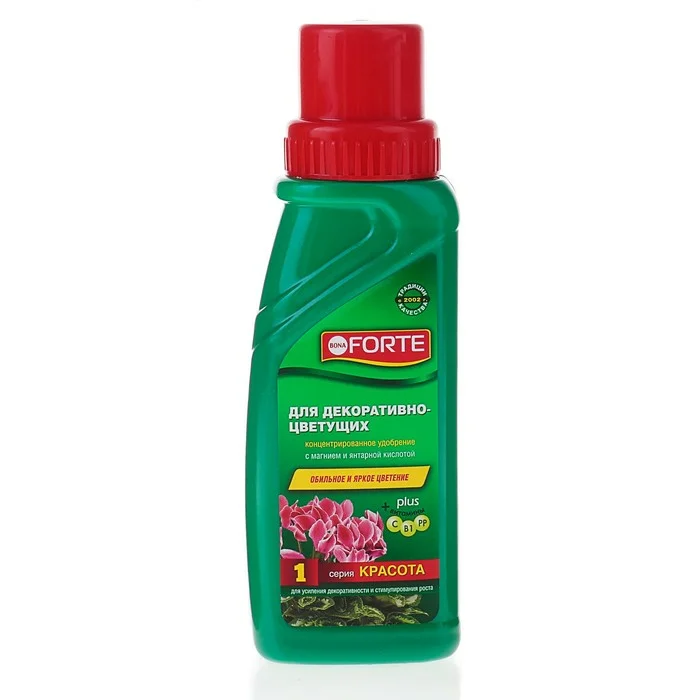Bona Forte Красота Жидкое минеральное удобрение Для декоративно-цветущих растений, флакон 285 мл/