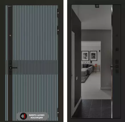 Входная дверь ISSIDA с зеркалом Панорама с тонировкой