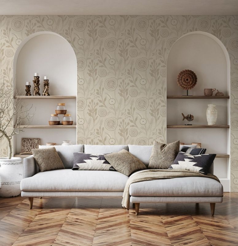 Флизелиновые обои Milassa Полинезия Plz3 002/1 для стен спальни