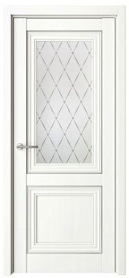 Дверь Прадо ширина 70 см Винил Стекло мателюкс "Гранд" Молдинг серебро