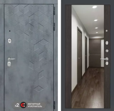 Входная дверь Бетон с зеркалом Максимум