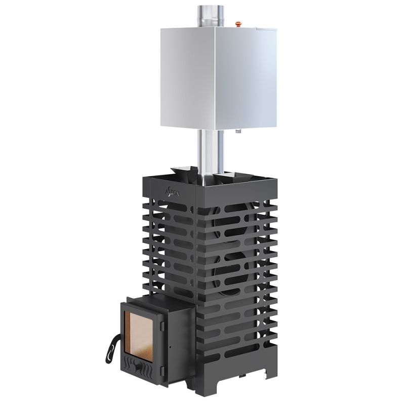 Печь для бани ASTON 20 стекло с баком на трубе 50л Ø115 (AISI 439)