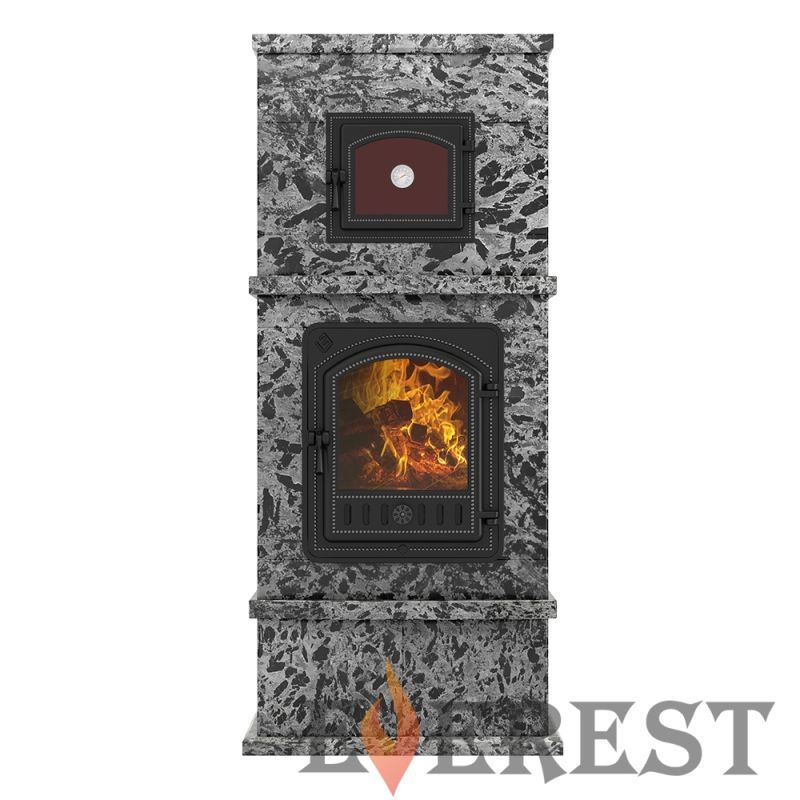 Печь-камин с духовкой EVEREST «KORELA» Пироксенит Элит