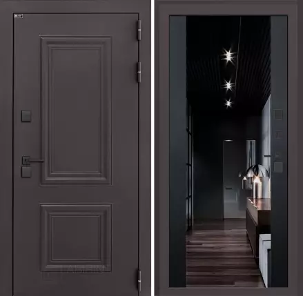 Входная дверь Полярис лайт с тонированным зеркалом Максимум