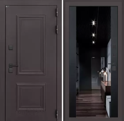 Входная дверь Полярис лайт с тонированным зеркалом Максимум