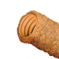 Дренажная гофрированная ПВХ труба  O126 мм с фильтром из кокосового волокна