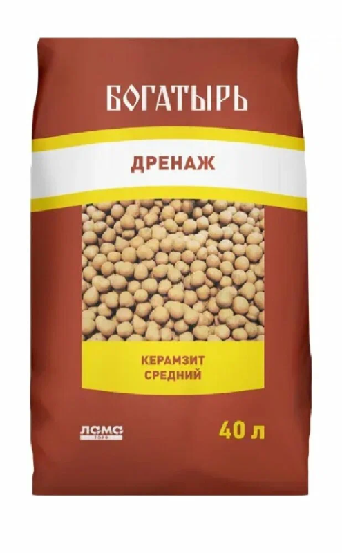 Керамзит средний "Богатырь дренаж" 40л