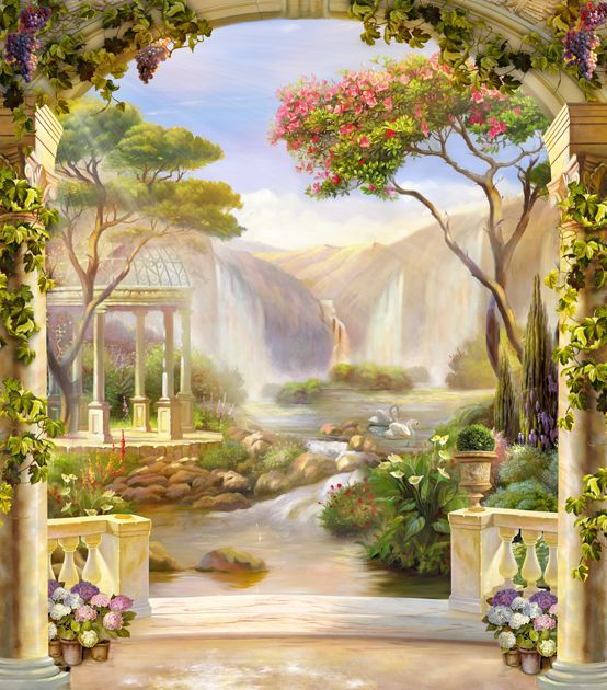 Фреска Пейзажи Арки, лестницы арт. a_796