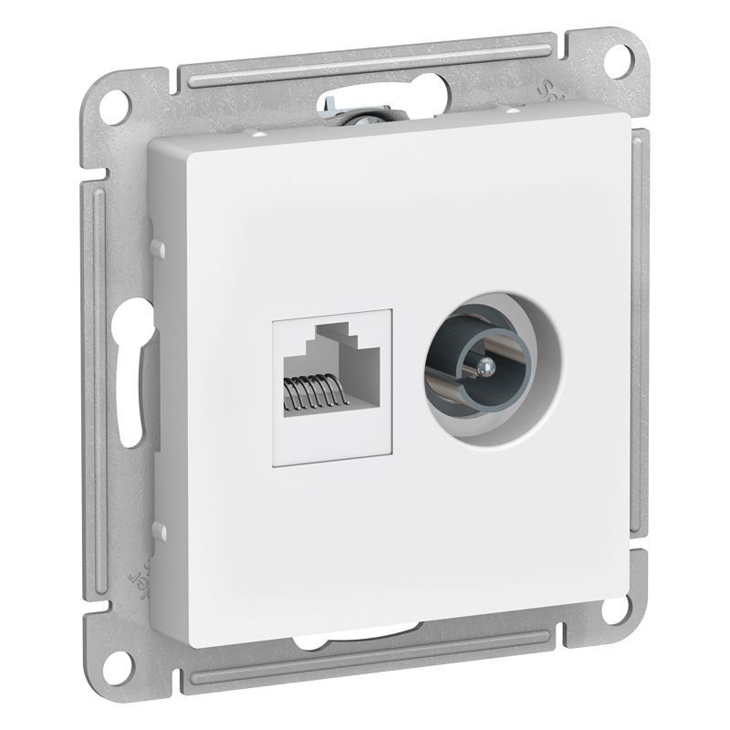 ALASDESIGN РОЗЕТКА двойная ТВ + компьютерная RJ45, кат. 5Е (белый)