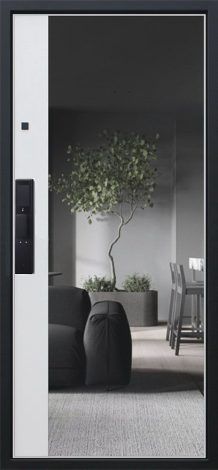 Стальная дверь «Конструктор» с зеркалом и биометрическим замоком АСД