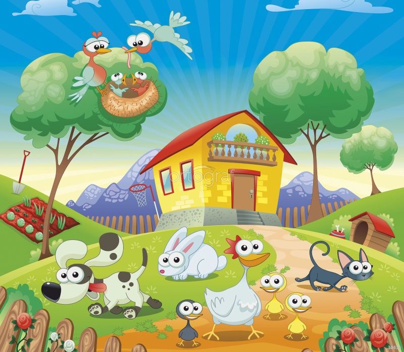 Зверушки рядом с домиком Art.30436