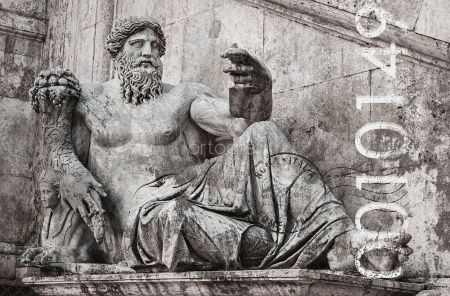 Фреска Коллаж с мужской скульптурой  Art.30382