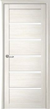 Дверь Вена ширина 80 см Эко-шпон Стекло белое