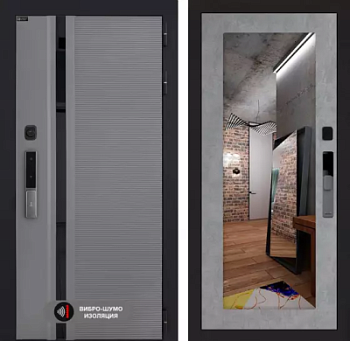 Входная дверь Пиано Смарт 2.0 с зеркалом 18