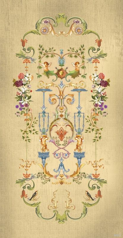 Узор с ангелочками и винградом Art.30471