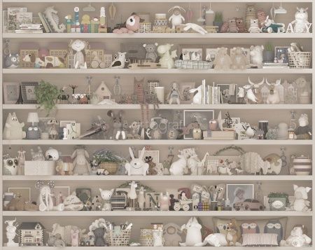 Фреска Полки с игрушками Art.30287