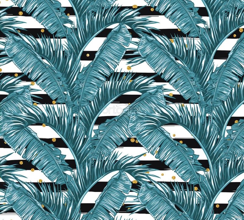 Пальмовые листья и черные полоски Art.30201