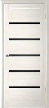 Дверь Вена ширина 40 см Эко-шпон Стекло черное