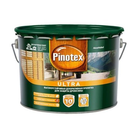 Пропитка Pinotex Ultra (Белый), 9 л