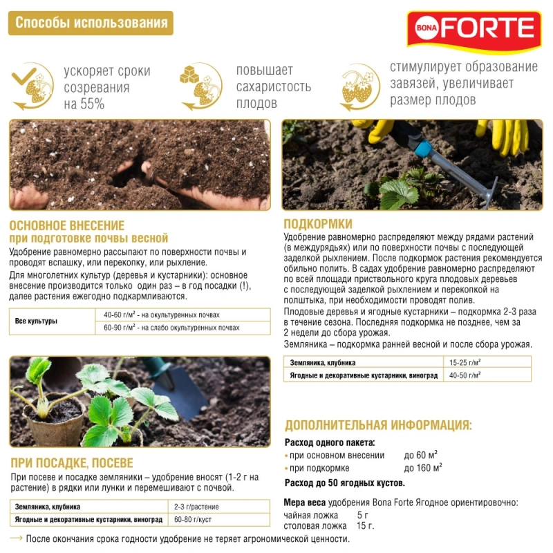 Bona Forte Удобрение гранулированное пролонгированное ЯГОДНОЕ, 2,5 кг
