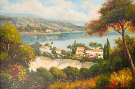 Фреска Пейзаж с цветами в живописи