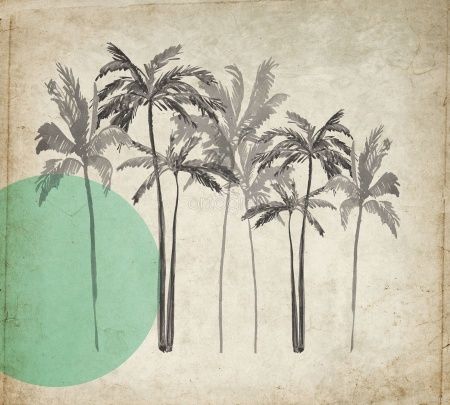 Серые пальмы и зеленое солнце Art.30197