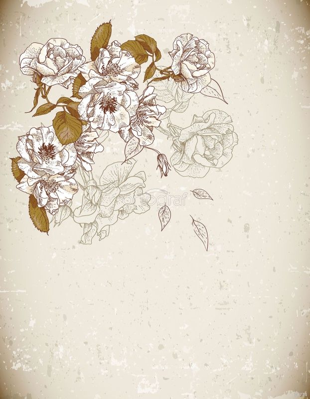 Цветы на бежевом фоне Art.30774