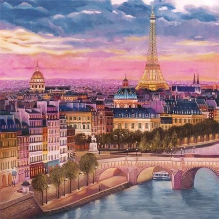 Фреска Вечерний вид на Эйфелеву башню