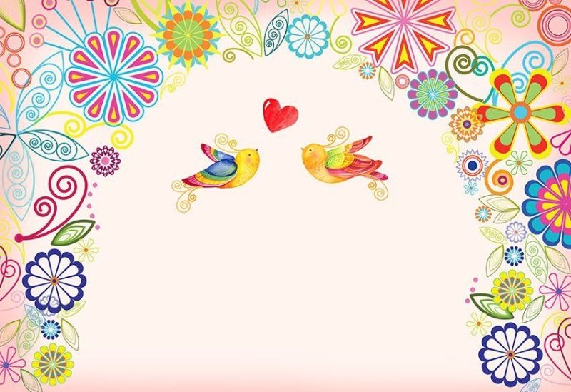 Фреска Две птички в цветочной арке