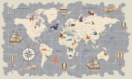 Фреска Сюжеты Карта мира арт. r_116