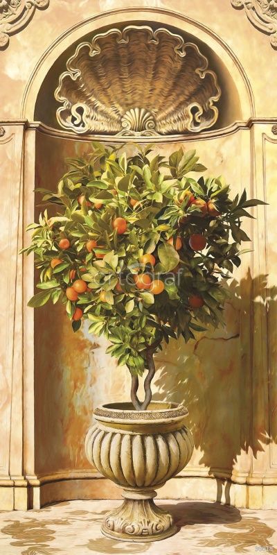 Фреска Мандариновое деревце в нише Art.30018