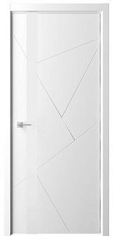 Дверь Геометрия-6 ширина 70 см Эмаль Стекло белое кромка В цвет полотна