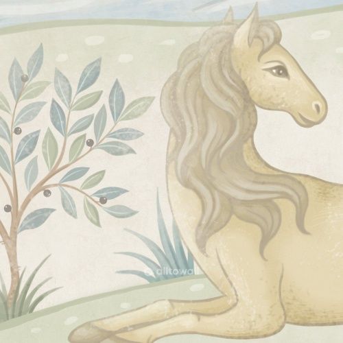 Фреска Лошади на лугу-1