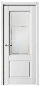 Дверь Классика-2 ширина 60 см Эмаль Стекло мателюкс "Прованс" кромка В цвет полотна