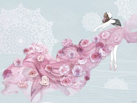 Цветочный шлейф Art.34632