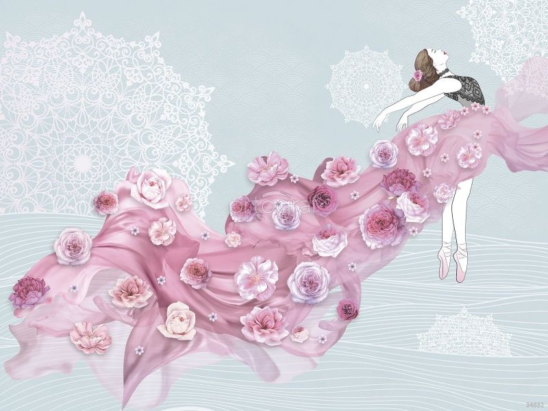 Цветочный шлейф Art.34632