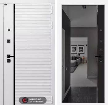 Входная дверь Роял с зеркалом Панорама с тонировкой