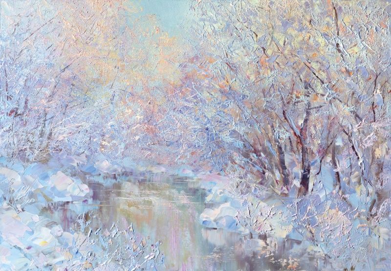 Фреска Зимняя река Art.8087