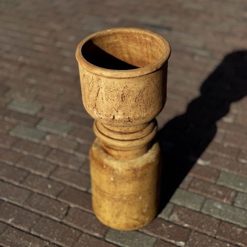 Горшок из красной глины тройной