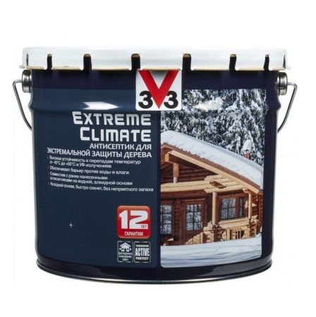 Антисептик для дерева V33 Extreme Climate Protection (Жемчужно-белый), 9л