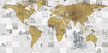 Фреска Карта мира из советских газет Art.30205