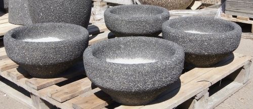 Вазон бетонный уличный Верона (фактура габбро-диабаз)