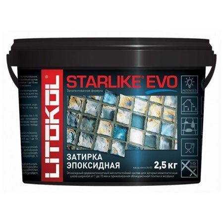 LITOKOL STARLIKE EVO двухкомпонентная затирка на эпоксидной основе S.320 azzurro caraibi (2,5кг)