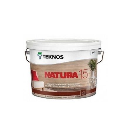 Лак для внутренних поверхностей  Teknos Natura 15 (полуглянцевый), 9л