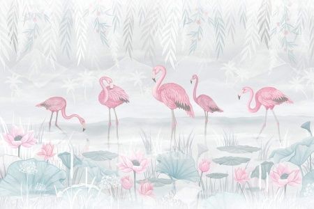 Фламинго на озере